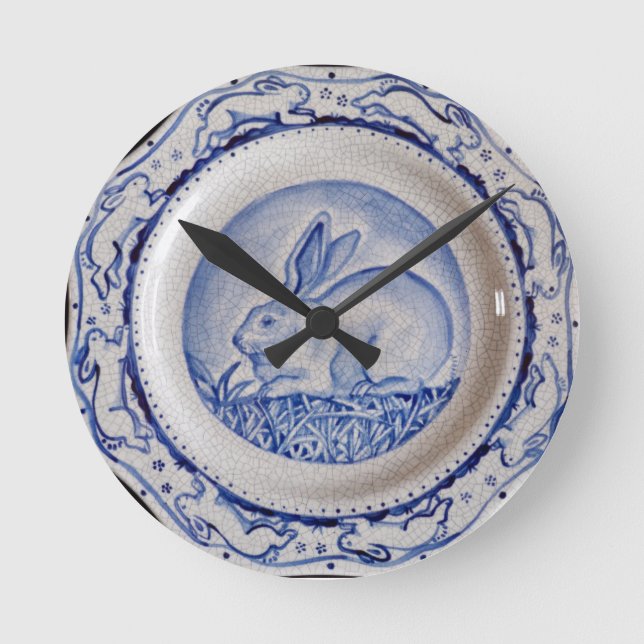 Design-Uhr für "Dedham Blue" und "White Rabbit Pla Runde Wanduhr (Vorderseite)