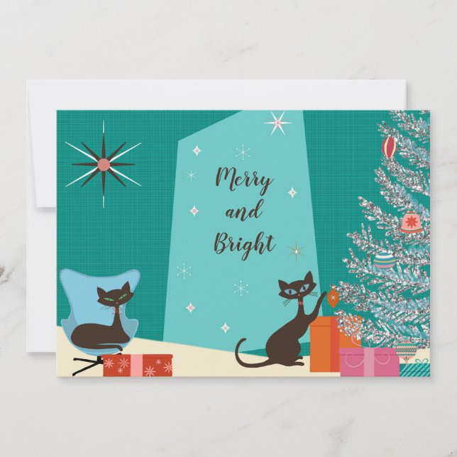 Design-Urlaubskarte Mitte des Jahrhunderts Feiertagskarte (Vorderseite)