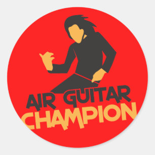 Design von Air Guitar Champion Runder Aufkleber