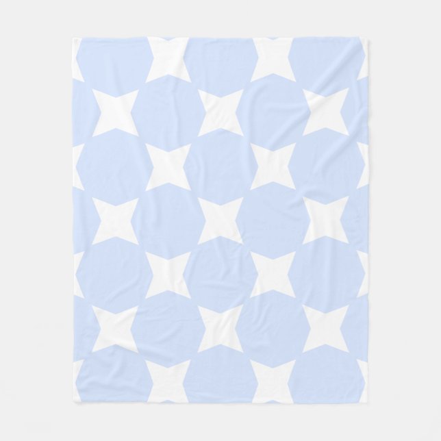 Design von Baby Blue Pastel & White Star Fleecedecke (Vorderseite)