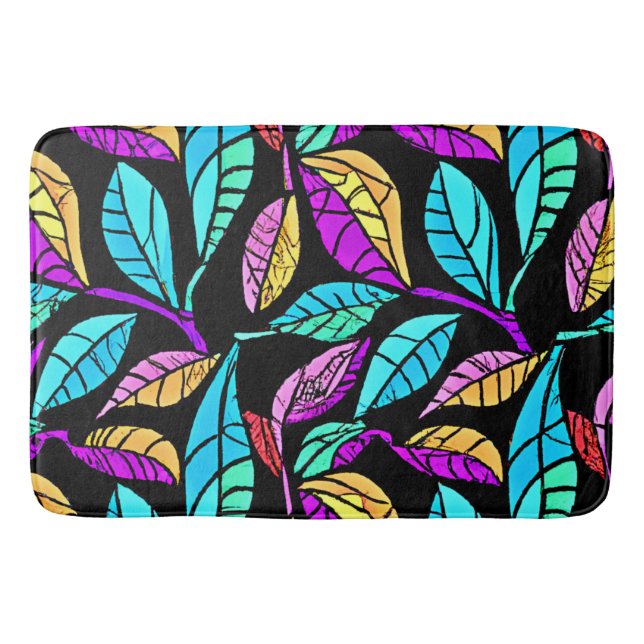 Design von Blätter aus festem Glas Badematte (Vorderseite)