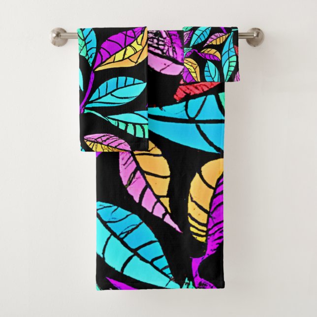 Design von Blätter aus festem Glas Badhandtuch Set (Insitu)