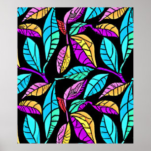 Design von Blätter aus festem Glas Poster