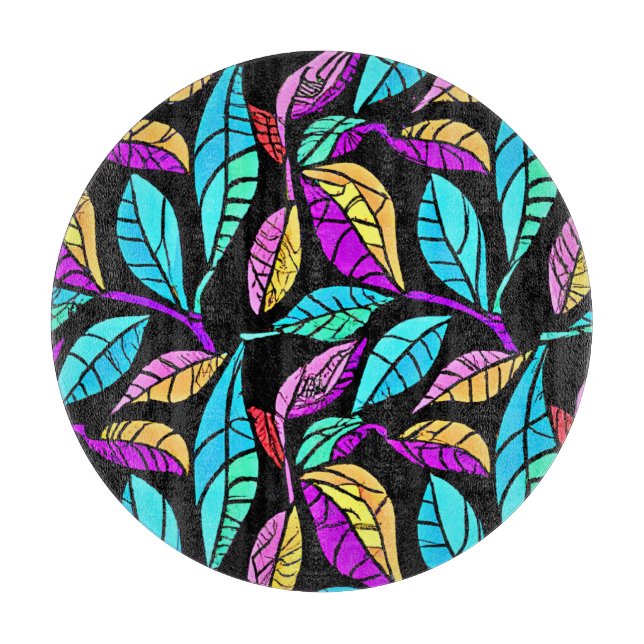 Design von Blätter aus festem Glas Schneidebrett (Vorderseite)