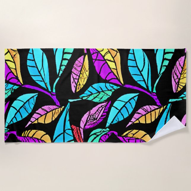 Design von Blätter aus festem Glas Strandtuch (Vorderseite)