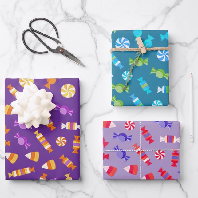 Design von Candies-Süßigkeiten Geschenkpapier Set (Vorderseite)