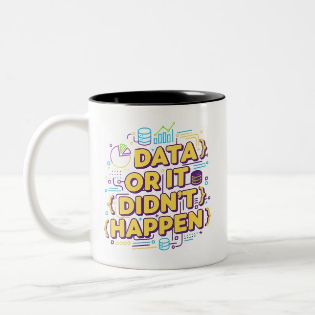 Design von Datenwissenschaften - Daten oder sie si Zweifarbige Tasse (Links)