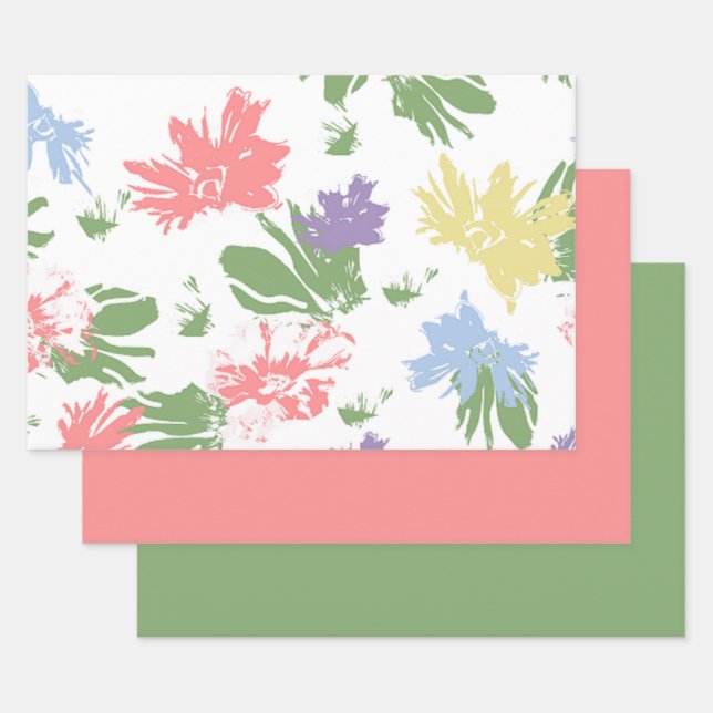 Design von Floating-Pastel-Blume Geschenkpapier Set (Set)