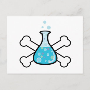 Design von Geek-Bechers und Kreuzbeinen Postkarte