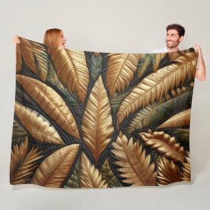 Design von gequilten tropischen Blätter Fleecedecke