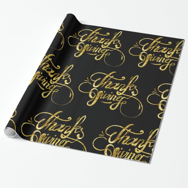 Design von Glitzer-Gold-Erntedank Geschenkpapier (Ungerollt)