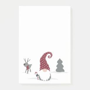 Design von Gnome und Reindeer Post-it Klebezettel