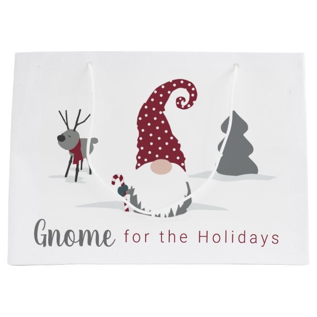 Design von Gnome und Reindeer skandinavisches Tomt Große Geschenktüte (Vorderseite)