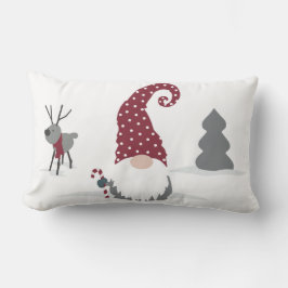 Design von Gnome und Reindeer skandinavisches Tomt Lendenkissen