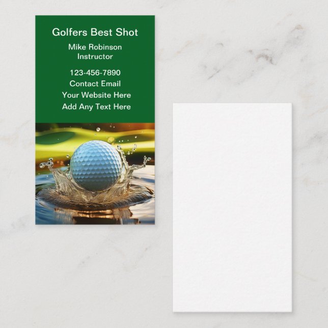 Design von Golf Theme Business Cards Visitenkarte (Vorne/Hinten)