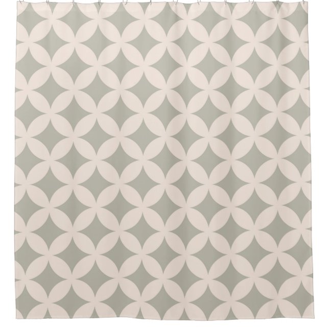 Design von Grau und Creme Geocircles Duschvorhang (Vorderseite)