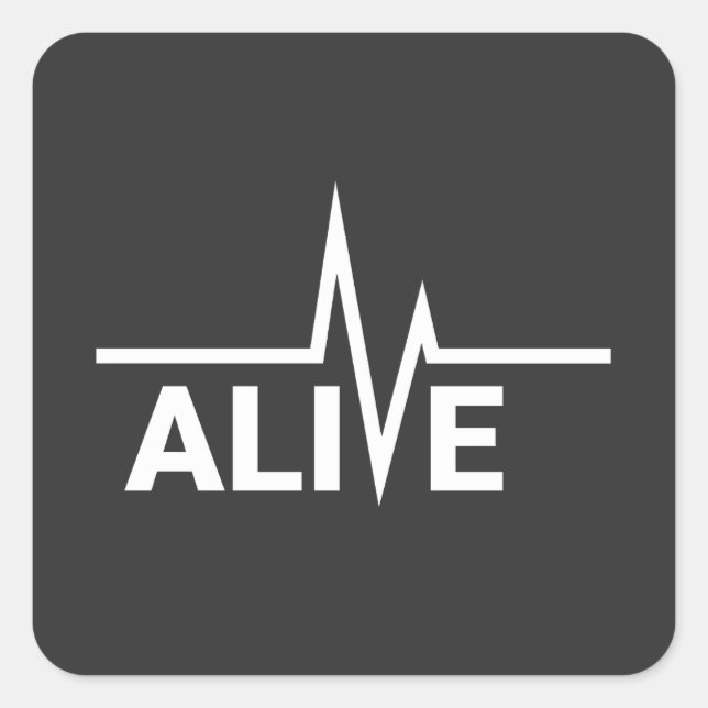 Design von Heartbeat Quadratischer Aufkleber (Vorderseite)
