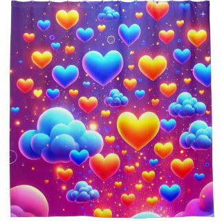 Design von Herz und Wolken Duschvorhang