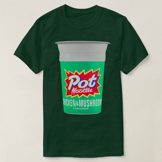 Design von Hühnern und Pilzen, Pot Noodle  T-Shirt (Design vorne)
