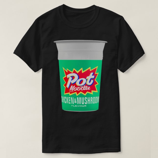 Design von Hühnern und Pilzen, Pot Noodle T-Shirt (Design vorne)