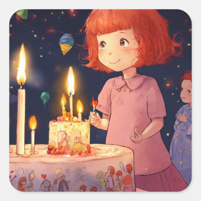 Design von Kunstwerken Quadratischer Aufkleber (Vorderseite)