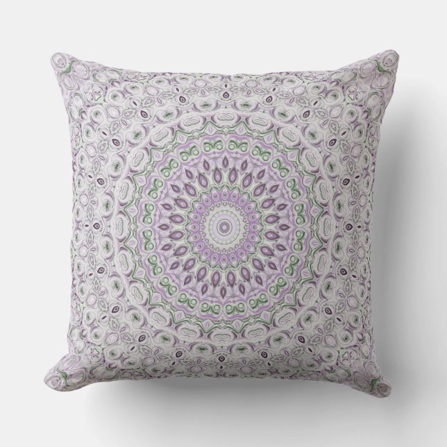Design von Lavendel und Green Mandala Kissen (Vorderseite)