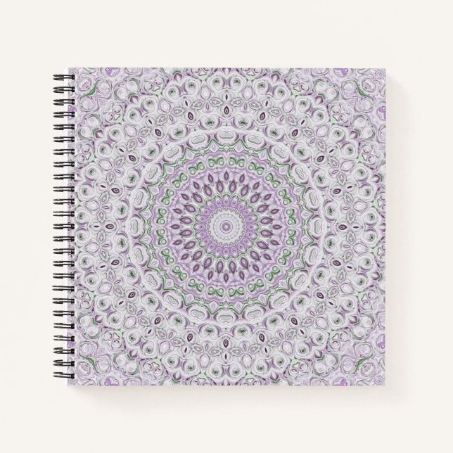Design von Lavendel und Green Mandala Notizbuch (Vorderseite)