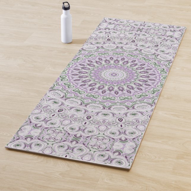 Design von Lavendel und Green Mandala Yogamatte (Beispiel)