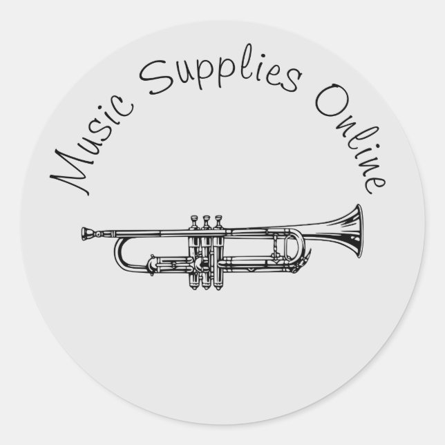 Design von Musikbrass Geschenkartikel für Unterneh Runder Aufkleber (Vorderseite)