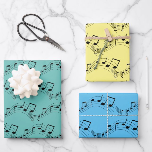 Design von Musiknotes Geschenkpapier Set (Vorderseite)