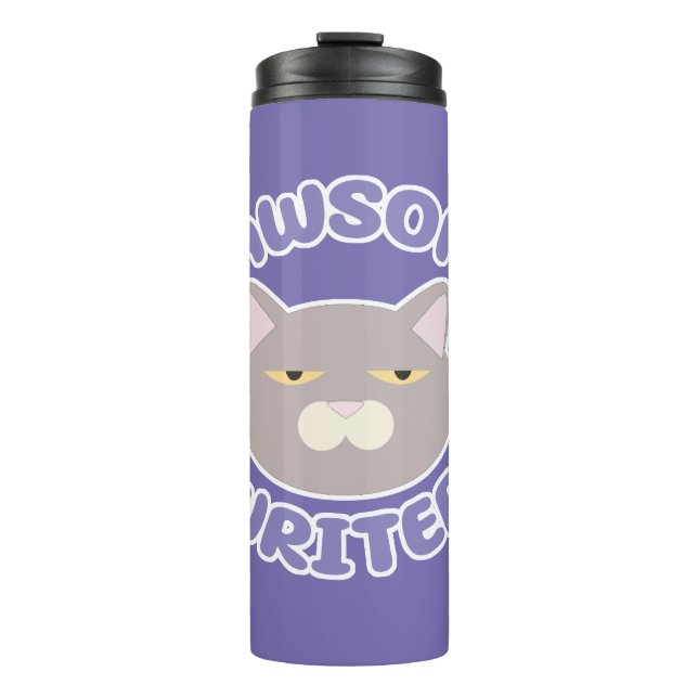 Design von Pawsome Writer Fun Kitty Thermosbecher (Vorderseite)