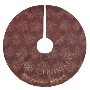 Design von personalisierten Red Tan Wirbel Polyester Weihnachtsbaumdecke