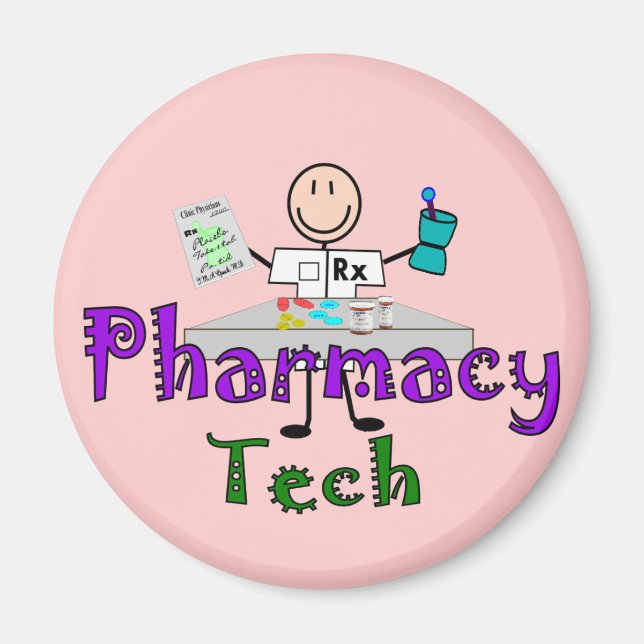 Design von Pharmacy Tech Stick People Magnet (Vorne)