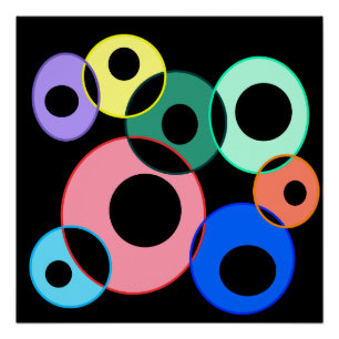 Design von Rainbow Billiard Balls Poster