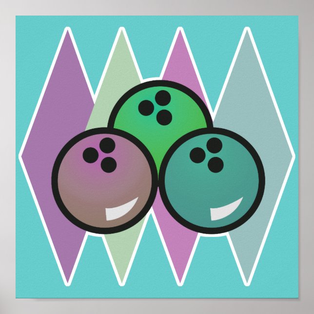 Design von Retrokugeln Poster (Vorne)