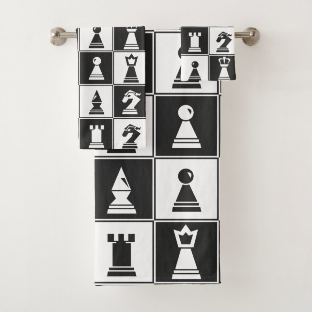 Design von Schachstücken Badhandtuch Set (Insitu)