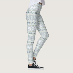 Design von Serene Blue und Green Mandala Leggings