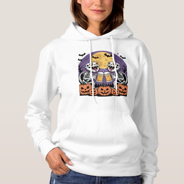 Design von Skelettdrachen für Trick oder Bier Hoodie (Vorderseite)