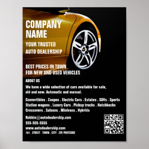 Design von Sportwagen, Werbung für Auto Poster