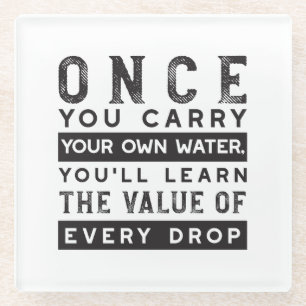 Design von Weisheit-Zitaten - Wert jedes einzelnen Glasuntersetzer