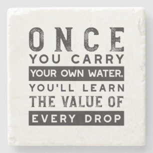 Design von Weisheit-Zitaten - Wert jedes einzelnen Steinuntersetzer