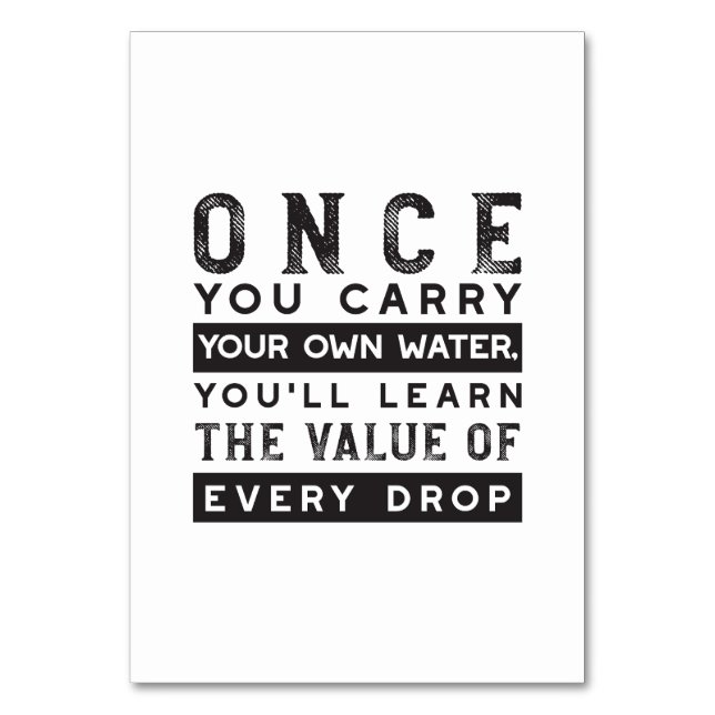 Design von Weisheit-Zitaten - Wert jedes einzelnen Tischnummer (Vorderseite)