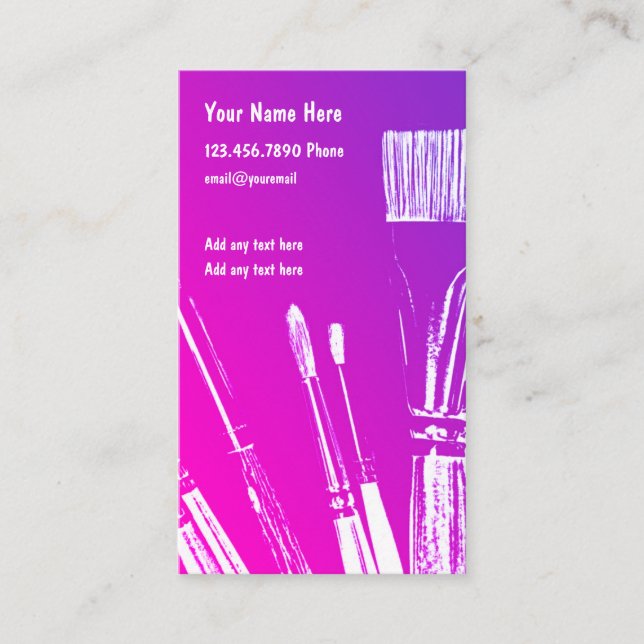 Design-Vorlage für Artist Painter-Visitenkarten Visitenkarte (Vorderseite)