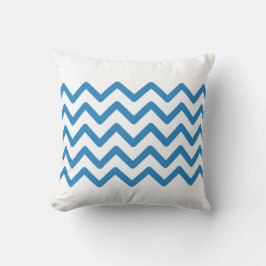 Design White & Royal Pastel Blue Zigzag Muster Kissen