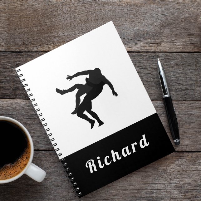 Design-Wrestler-Name für Schwarz/Weiß-Wrestling Notizblock (Von Creator hochgeladen)