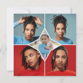 Design Your Own 5 Photo Collage Dankeskarte