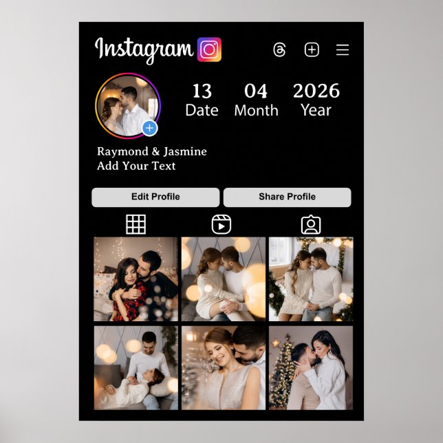 Design Your Own 7 Photo Collage Poster (Vorne)