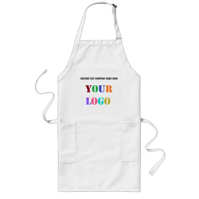 Design Your Own Branded Company Apron Template Lange Schürze (Vorne)