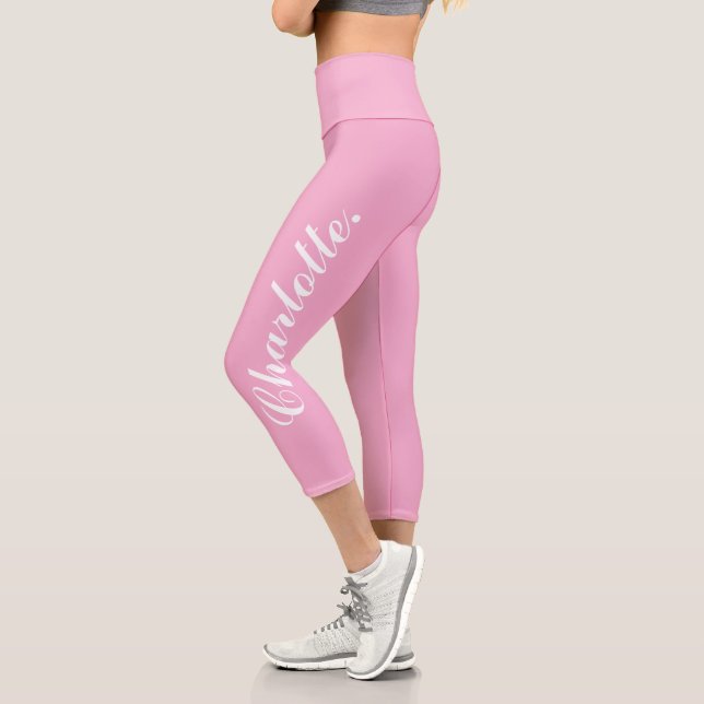 Design Your Own Name on Stylish Light Pink Capri Leggings (Links)