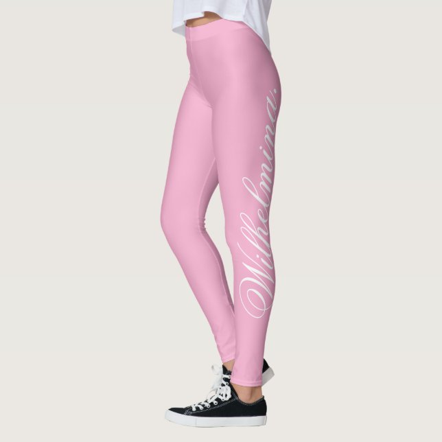 Design Your Own Name on Stylish Light Pink Leggings (Links)